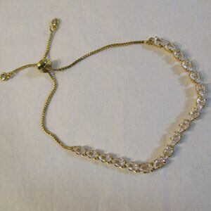 New NWOT Rachel Zoe Adjustable Pear Shaped Cubic Zirconia Tennis Bracelet